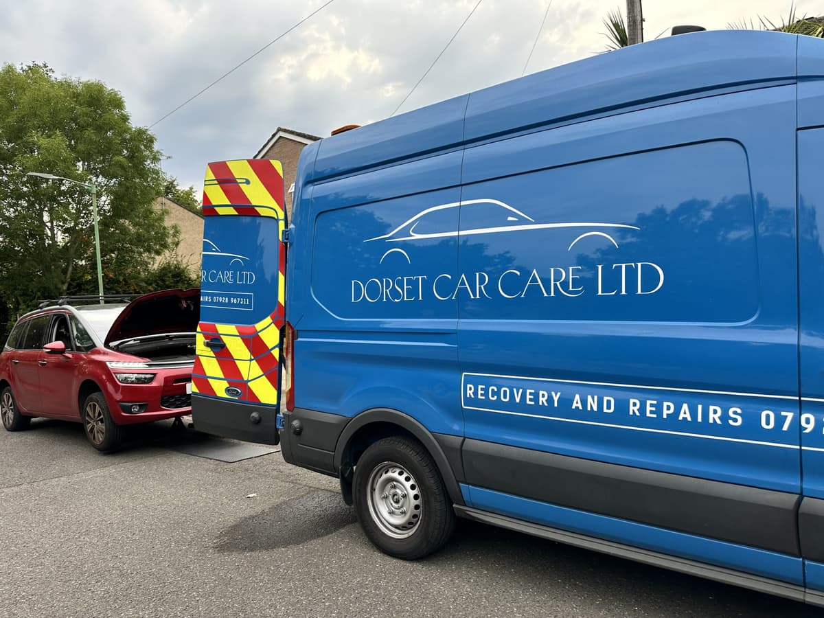 Mechanic working on a car